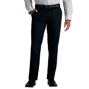 NEW Haggar Men's 32x30 Black Comfort Performance Dress Pant 4-Way